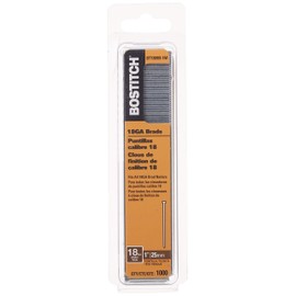 BOSTITCH 18 Gauge Brad Nails, 1-Inch, 1000 per Box (BT1309B-1M)