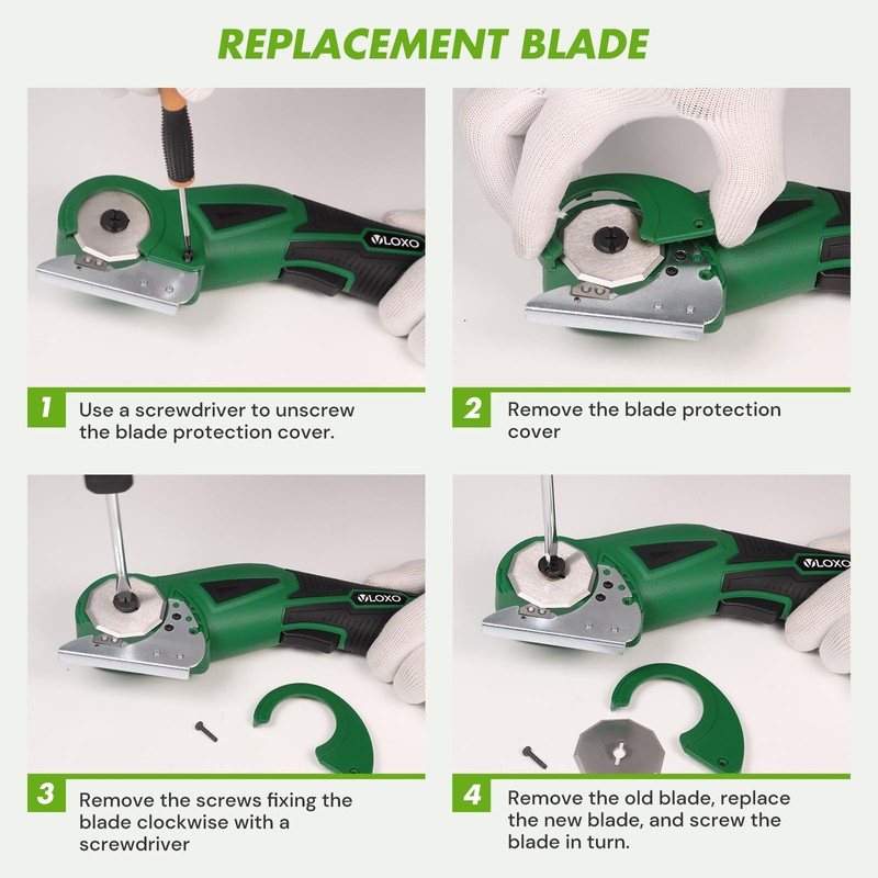VLOXO Cordless Electric Scissors Upgraded, 4V Electric Cardboard Cutter Rechargeable