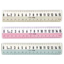 Morices 3 Pcs Transparent Straight Ruler with Extra Large Clear Scale, 6 Inch Plastic Rulers 15cm Shatterproof Drawing Measuring Ruler Tool for Kids Students Stationery School Supplies (Color Random)