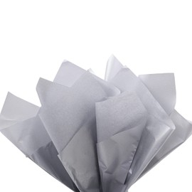 Packanewly Bulk Gift Wrapping Tissue Paper, 100 Sheets Silver, 15 x 20 Inch Gift Wrap paper for Art Craft Festival Birthday Party Floral PomPom