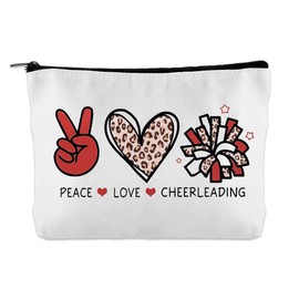 Cheerleading Makeup Bag for Women Girls Cheer Cosmetic Bag Teens Girls Women Birthday Gifts for Cheerleader Team Member Players Inspirational Gifts for Teen Cheer Coach