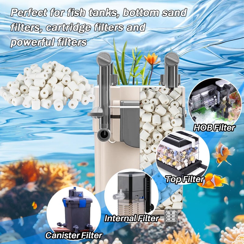 Sukh 3 Bags Ceramic Rings for Aquarium Filter - 425g