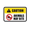 Caution Animals May Bite Safety Sticker Signs x 4 | Peel and Stick 150mm x 100mm | Printed and Laminated for Easy Visibility | Ideal for Homes, Farms, and Pet Areas
