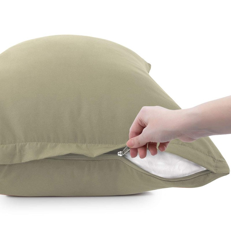 PiccoCasa Zippered Pillowcases, 100% Brushed Microfiber Polyester Pillow Case Cover,