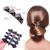Pack of 4 Glittering Crystal Stone Braided Hair Clips, Hair