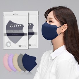 Arte Domestic Beak-Type Disposable Color Mask Navy 100 Sheets (Pack of 25) / 아르떼 국산 새부리형 일회용 컬러 마스크 네이비 100매(25매입포장)