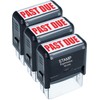 StampExpression 3-Pack – Past Due Self-Inking Office Rubber Stamp, Red
