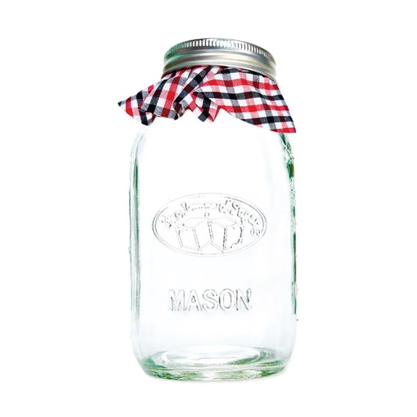 Two Lumps of Sugar Gingham Fabric Jar Cover, Set of