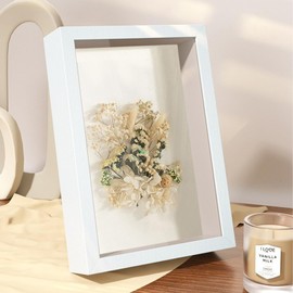 Box Frames White Picture Frame - 8X10 Deep Shadow Box for Crafts Display Boxes for Pictures Flowers Tabletop or Wall (White430,Depth 3cm)