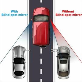 GIVEUBED Blind Spot Mirror, Framed Rectangular Blind Spot Car Mirror, Upgrade HD Glass Wide Angle Mirror, 360° Adjustable Convex Rear View Mirror for Universal Car,Car Side View Mirror Blindspot, 2PCS