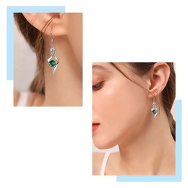 Earrings Silver 925 Gold Hanging 5A Cubic Zirconia Silver Earrings Gold-Plated Hanging Earrings for Women Gifts Women Jewellery, 925 sterling silver, white gold plated