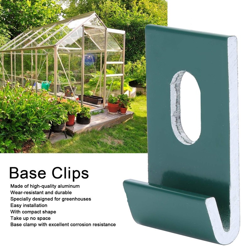 10Pcs Base Clips, Greenhouse Attaches Aluminium Fixings Hooks for Greenhouse