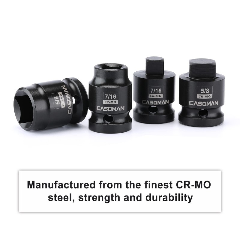 CASOMAN 8PCS 1/2-Inch Drive Pipe Plug Socket Set, Cr-Mo, SAE,