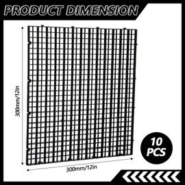 mekueeex 10 Pcs Aquarium Divider Tray Plastic Grid Aquarium Egg Crate Light Diffuser, Fish Tank Divider Filter Bottom Isolation with 12Pcs Sucker Clip