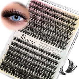 Lash Clusters DIY Cluster Eyelash Extensions 280pcs 9‑16mm 30D+40D Fluffy D Curl Natural Lashes–Waterproof Fake Cat Eye Wispy Individual Soft Clusters(16MIX1-1-X)