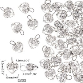 PandaHall Pack of 40 Tree of Life Pendants, Metal
