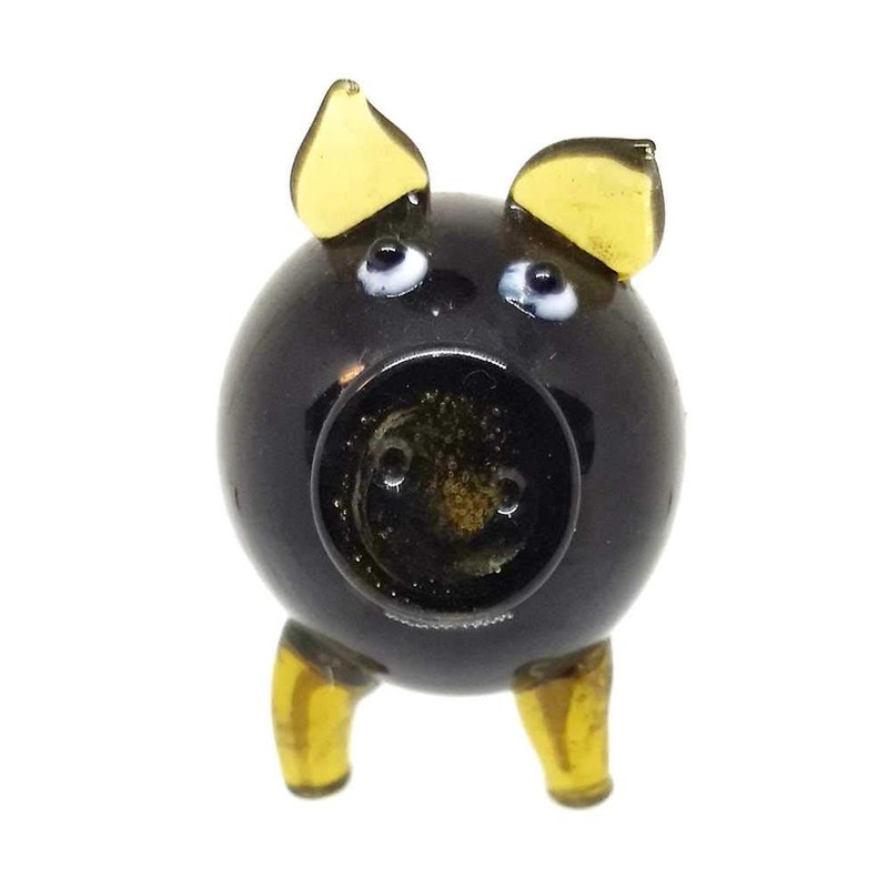 Home For ALL The Holidays Glass Pig Figurine (Amber)