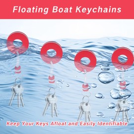 NIIIYTYB 4 Packs Floating Keychain Marine Floatable Key Rings for Boats Waterproof EVA Floats Key Chains for Boating Fishing Sailing Pool and Outdoor Sports Durable Floating Keyring Accessory