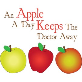 CafePress an Apple A Day Keeps The Doctor Away Memory Keepsake Jewelry Box, 5"x5"x3.75"