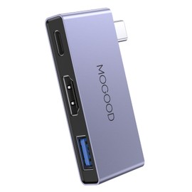 MOGOOD Adaptador USB C a HDMI multipuerto tipo C a 4K HDMI adaptador multipuerto AV adaptador con carga compatible con 4K UHD Video USB 3.0 puerto 100W USB-C ayuno carga para monitor a portátil