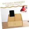 MAGICLULU Wooden Cell Phone Organizer with Compartments Multifunctional Desktop Storage