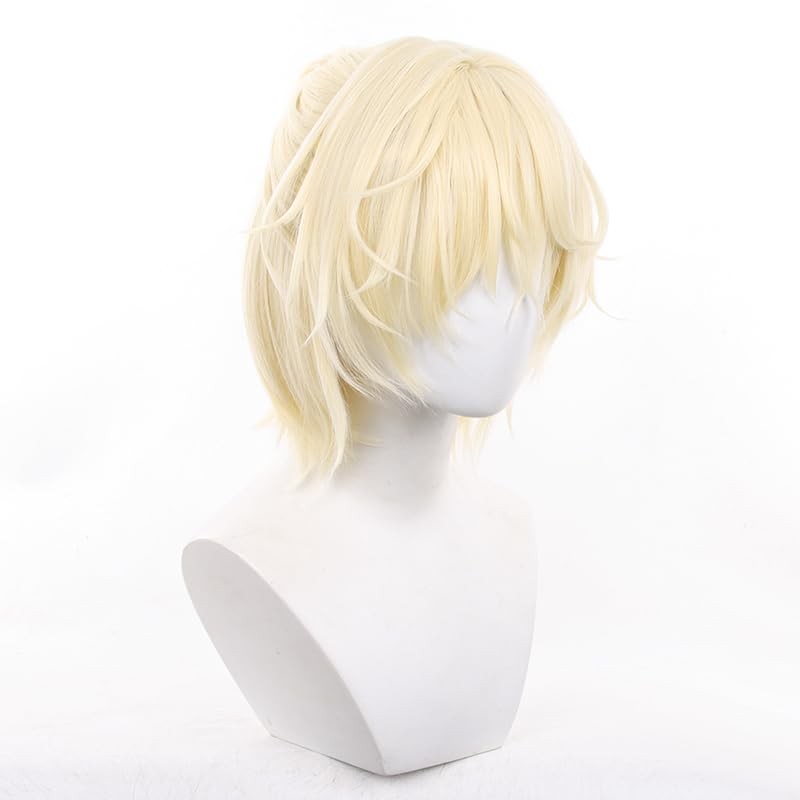 RuijiCOS Short Curly Blonde Cosplay Wig Halloween Costume Party Wigs
