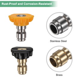 M METERXITY 5-Pack Pressure Washer Spray Nozzle Tips, Multiple Degrees 1/4 Quick Connector Stainless Steel Pressure Washer Jet Nozzle Power Washer Tip for Cleaning [1mm Orifice]