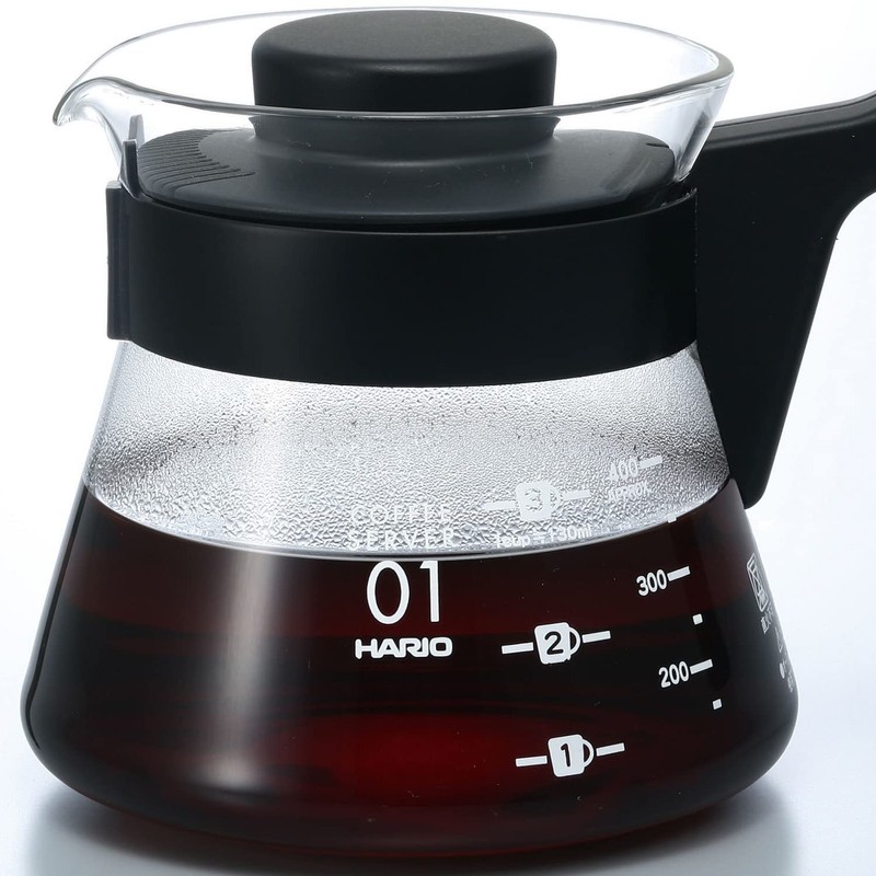 HARIO VCS-01B CD Cafetière Coffee Server V60-01-450ml, Glass, Black