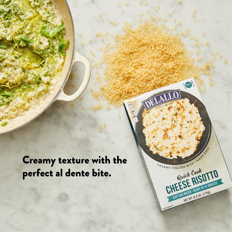 DeLallo Quick Cook Cheese Risotto Rice Mix, Made in Italy,