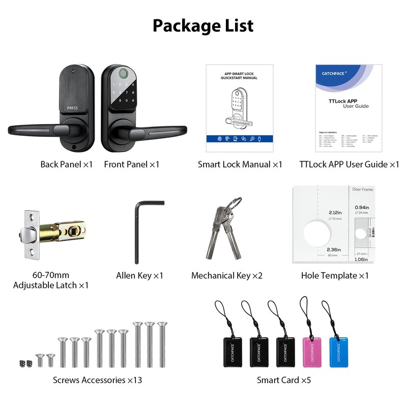 CATCHFACE Fingerprint Door Lock TTLock Smart Lock Biometric Door Lock
