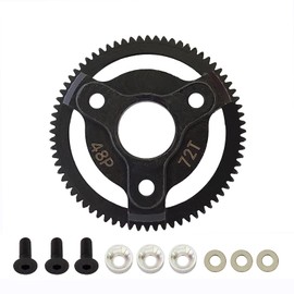 AMOGOT Metal Steel 48P 72T Spur Gear for RC 1/10 2WD Slash Stampede Rustler 2WD Bandit VXL XL-5 F-150 SVT Upgrade Parts 72T