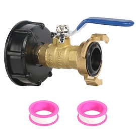 IBC Container Accessories, IBC Ball Valve with Quick Coupling, 1/2 Inch Brass Quick Coupling IBC Tank Accessories with Brass Ball Valve Lever Handle Thread on Claw Coupling System