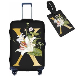Tuizumy Decorative X Suitcase Protectors Elastic Washable Luggage Covers With Concealed Zippers For 18-32 Inch Luggage (Size S: Fits 18-21 Inch)