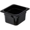 CFS Plastic Food Pan 1/6 Size 4 Inches Deep Black