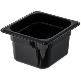 CFS Plastic Food Pan 1/6 Size 4 Inches Deep Black (Pack of 6)