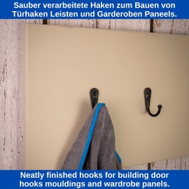 Screw Hooks 24 Pieces Black Exterior 42 x 27 x 13 mm Single Hook Including Wood Screws Coat Hooks for Door Bathroom Kitchen Hallway DIY Metal Hooks Coat Hooks Hat Hooks Wall Screw Hooks