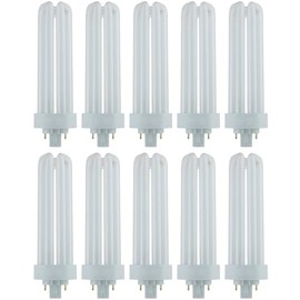 Diodesy- Compact Fluorescent U-Shaped Light Bulb 4 Pin Triple Tube 42W 3500K Neutral White 3200 Lumen PLT GX24q4 Base CFL U-Bend Tubular Bulbs for Office Classroom Clinic 10,000 Hours Pack of 10