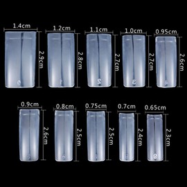 maniBAR beauty concept Clear Acrylic Coffin-Shaped Ballerina False Nail Tip Kit 500 pcs 1 different sizes with 50 each High quality ABS Material Durable No toxic No smell