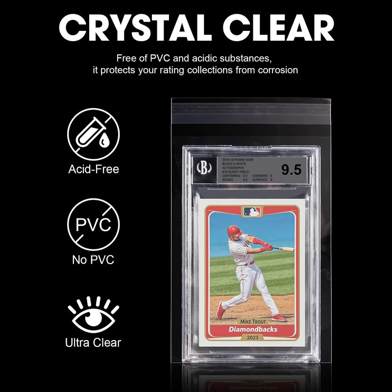 300ct Graded Card Slab Sleeves - Universal Fit Clear Protective