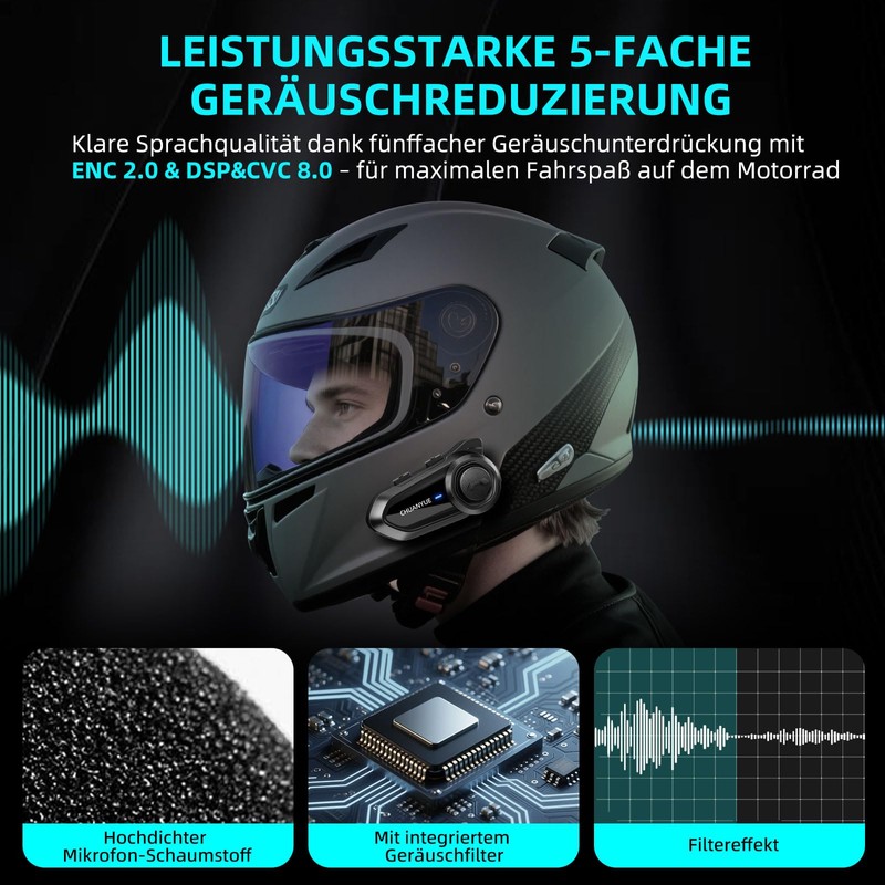 CHUANYUE R18 Motorcycle Intercom, Motorcycle Helmet Communication System for up