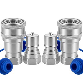 Cplbrb 3/8" Hydraulic Quick Connect Couplers Set Ag ISO 7241-B w/Dust Cap
