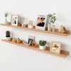 Axeman Oak Floating Shelves 48 Inch Picture Ledge Shelf Set