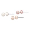 White, Peach and Purple Freshwater Cultured Pearl Set