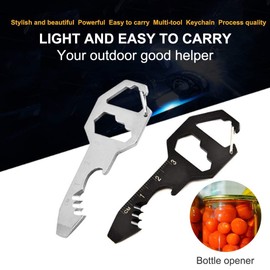 2PCS Keychain Bottle Opener Multi Tool, 100% Stainless Steel edc Gadget, 6 Tools in 1 [Bottle Opener, Wrench, Screw Driver, Metric Ruler,Cord Cutter] Universal Everyday Carry Pocket and Backpack Tool