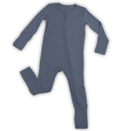 Itsy Bitsy Boutique Viscose from Bamboo Baby Pajamas, Soft Convertible Gripped Footie Sleeper with 2-Way Zipper, Ideal for Eczema, Hypoallergenic, Breathable (Serenity Blue 6-12 Months)