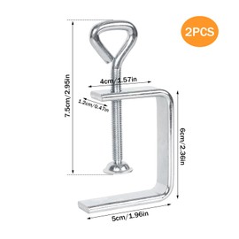 Zimoer C Clamp, Pack of 2 Metal C Clamps, Small Screw Clamps, Heavy Duty Carrier Clamp, Fixing Pliers, Table Clamp, Mounting Clamp for Woodworking, Metalworking, Assembly, Welding, Carpentry