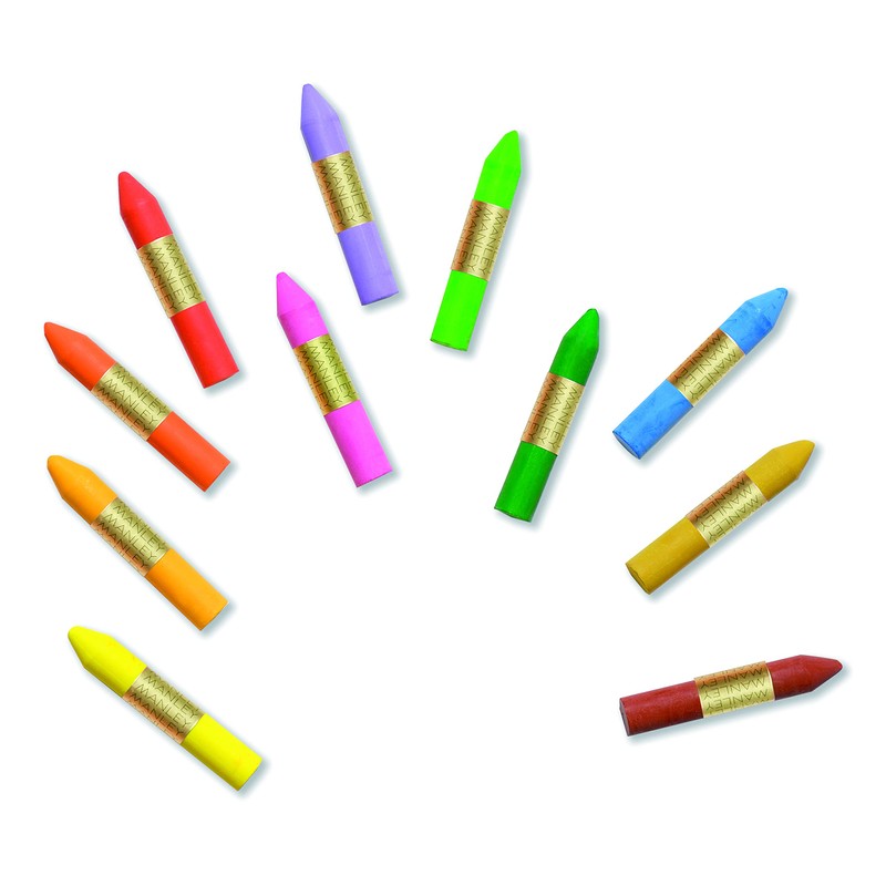Manley Wax Crayons, 24 Units, Professional Wax Crayons, Soft Wax