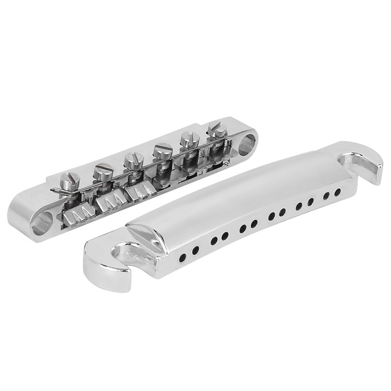 Electric Guitar Bridge Full Set 12 String Zinc Alloy Silver