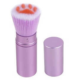 JANKOW Cat Paw Makeup Brush, Telescopic Powder Brush, Travel Blush Brush for Face Powder Blush Shadows Contour Makeup (1 Pcs Purple)