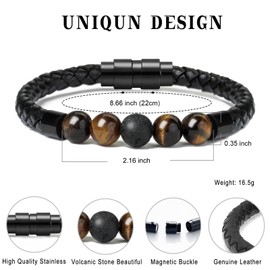 Minicremation Cremation Jewelry Lava Stone Urn Bracelet for Ashes for Women Men Chakra Healing Balancing Genuine Leather Memorial Bracelets